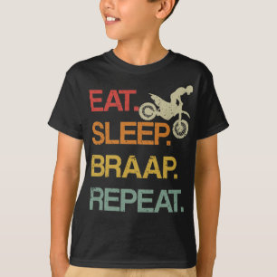 Eat Sleep Braap Repeat Retro Motocross Sound T-Shirt