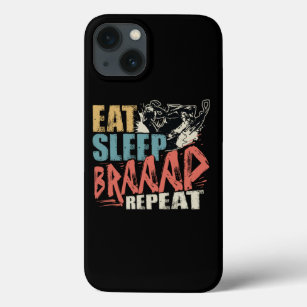 Eat Sleep Braap Repeat Snowmobile Rider iPhone 13 Case