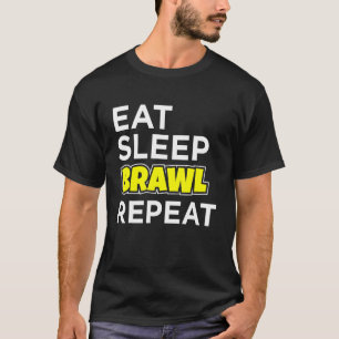 Eat Sleep Brawl Repeat Gamer Gaming Brawling Graph T-Shirt