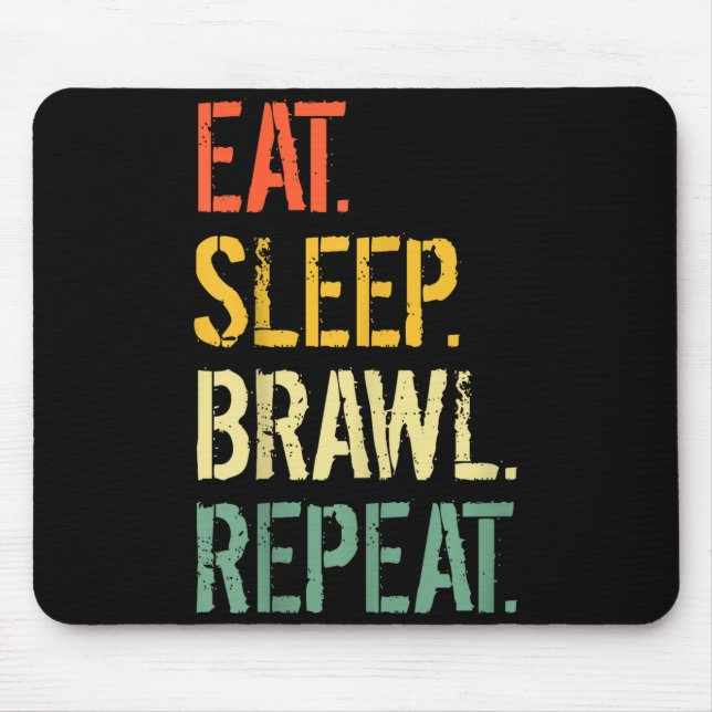 Eat Sleep Brawl Repeat Stars Funny Video Gamer Gam Mouse Pad (Front)