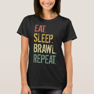 Eat Sleep Brawl Repeat Stars Funny Video Gamer Gam T-Shirt