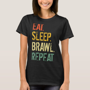 Eat Sleep Brawl Repeat Stars Funny Video Gamer Gam T-Shirt