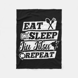 Eat Sleep Brazilian Jiu Jitsu Repeat Fleece Blanket