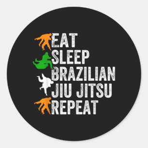 Eat Sleep Brazilian Jiu Jitsu Repeat - Jiu Jitsu Classic Round Sticker