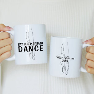 Eat Sleep Breath Dance Black and White Coffee Mug