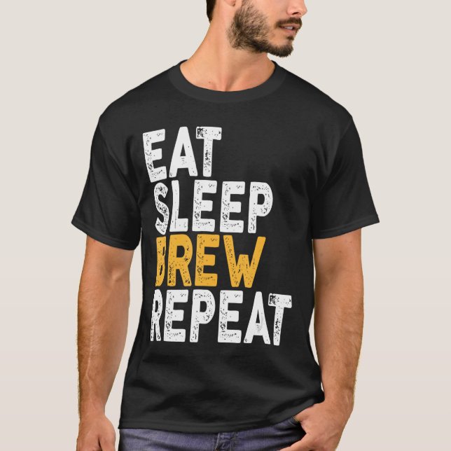 Eat Sleep Brew Repeat Beer Drinking Tee (Front)