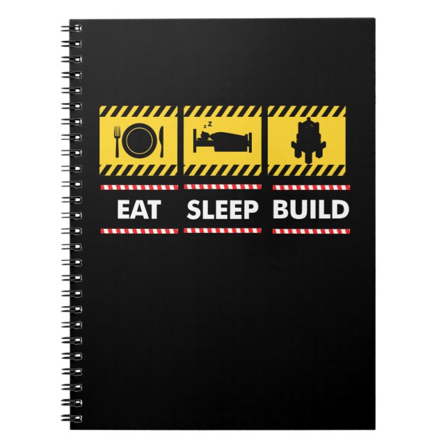 Eat Sleep Build Toy Brick Notebook (Front)