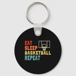 Eat Sleep Bysketbyll Repeat Apparel For Girls Key Ring