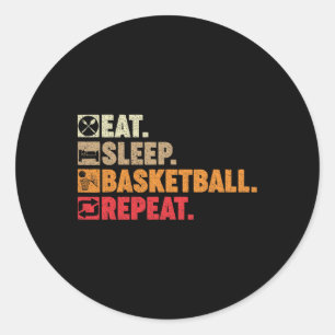 Eat Sleep Bysketbyll Repeat Boy Girl Bysketbyll Pl Classic Round Sticker