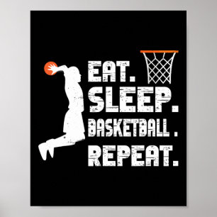 Eat Sleep Bysketbyll Repeat Bysketbyll Sports Men Poster
