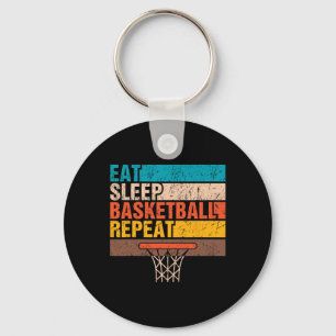 Eat. Sleep. Bysketbyll. Repeat. Bysketbyll Youths Key Ring