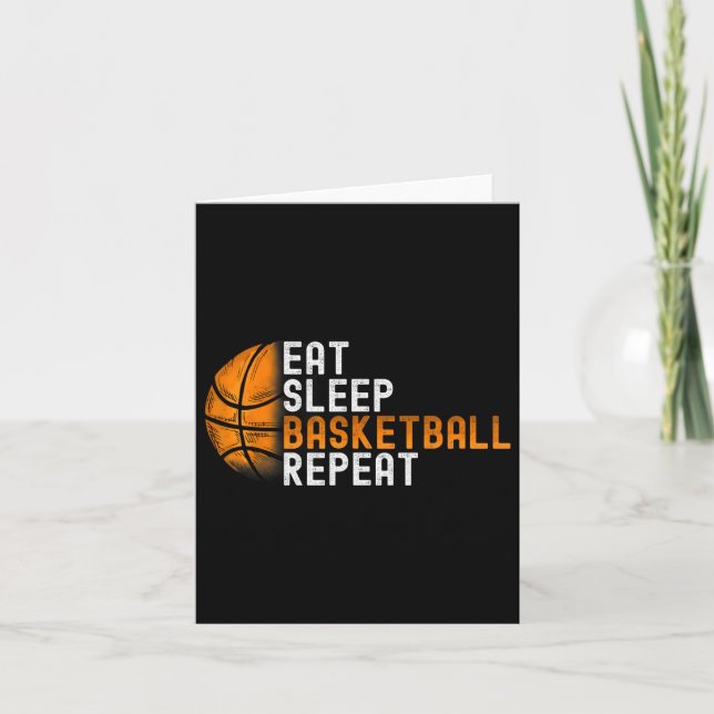 Eat Sleep Bysketbyll Repeat  Card (Front)