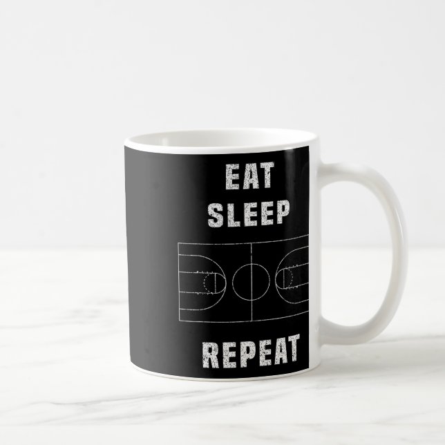 Eat Sleep Bysketbyll Repeat  Coffee Mug (Right)