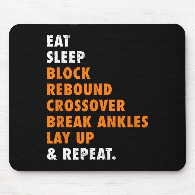 Eat Sleep Bysketbyll Repeat Fun Gift For Bysketbyl Mouse Pad (Front)