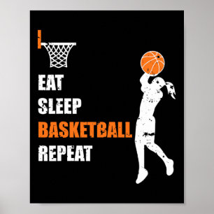 Eat Sleep Bysketbyll Repeat Girls Bysketbyll Playe Poster