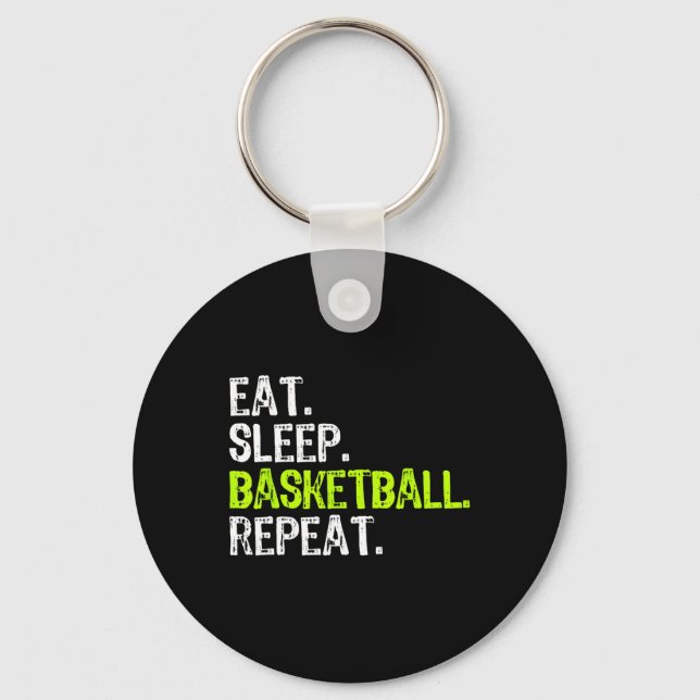 Eat Sleep Bysketbyll Repeat Player Fun Cool Lover  Key Ring (Front)