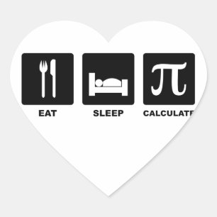 Eat Sleep Calculate Heart Sticker