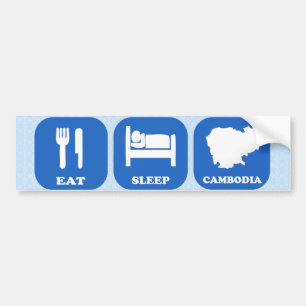 Eat Sleep Cambodia Bumper Sticker