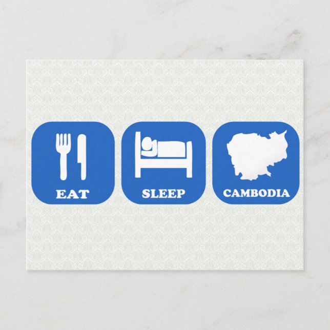 Eat Sleep Cambodia Postcard (Front)