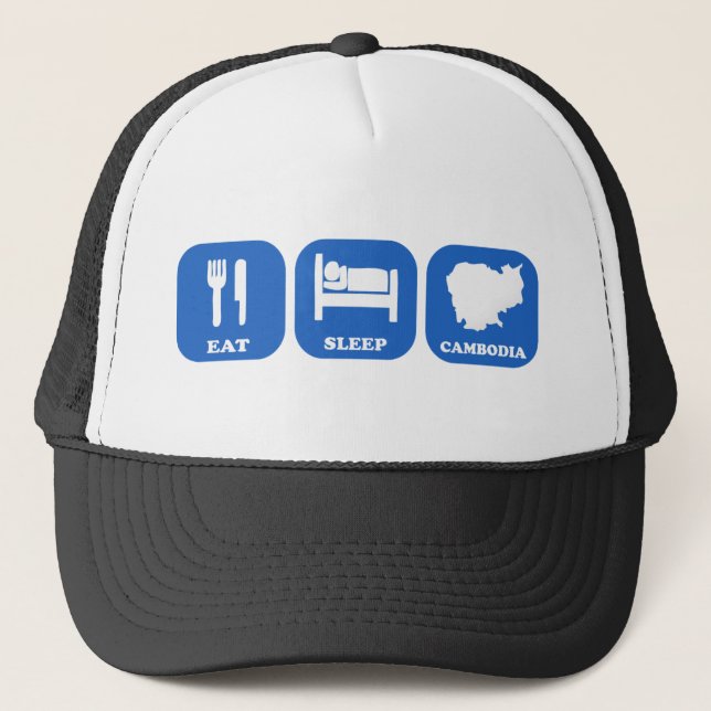 Eat Sleep Cambodia Trucker Hat (Front)