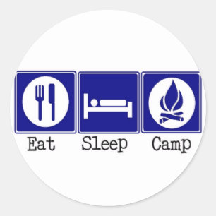 Eat, Sleep, Camp Classic Round Sticker