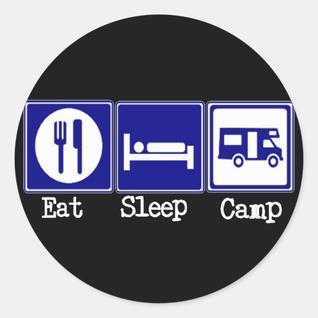 Eat. Sleep, Camp Classic Round Sticker (Front)