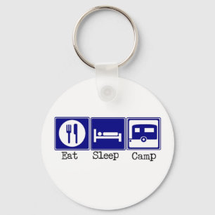 Eat, Sleep, Camp Key Ring