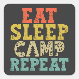 Eat Sleep Camp Repeat Camping Lover Square Sticker