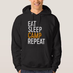 Eat Sleep Camp Repeat  Funny Camping Hoodie