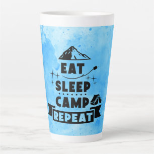 Eat, Sleep, Camp, Repeat Latte Mug