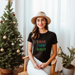 Eat Sleep Camp Repeat – The Ultimate Camping Life T-Shirt
