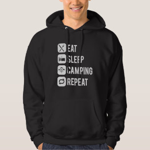 Eat Sleep Camping Repeat Funny Outdoor Camping Hoodie