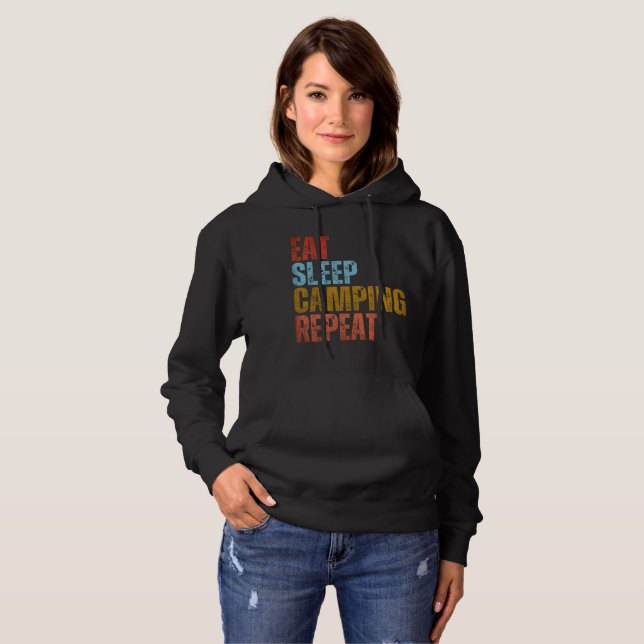 EAT SLEEP CAMPING REPEAT  HOODIE (Front Full)