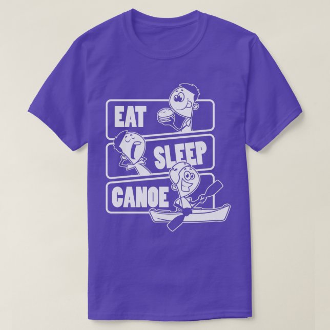 Eat Sleep Canoe Repeat Outrigger Canoe Kayaking pr T-Shirt (Design Front)