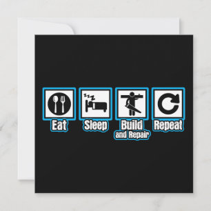 Eat Sleep Carpenter Repeat Card