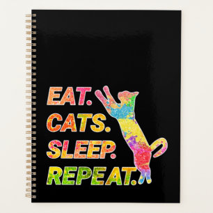 Eat, Sleep, Cats, Repeat – Colourful Cat Lover Planner