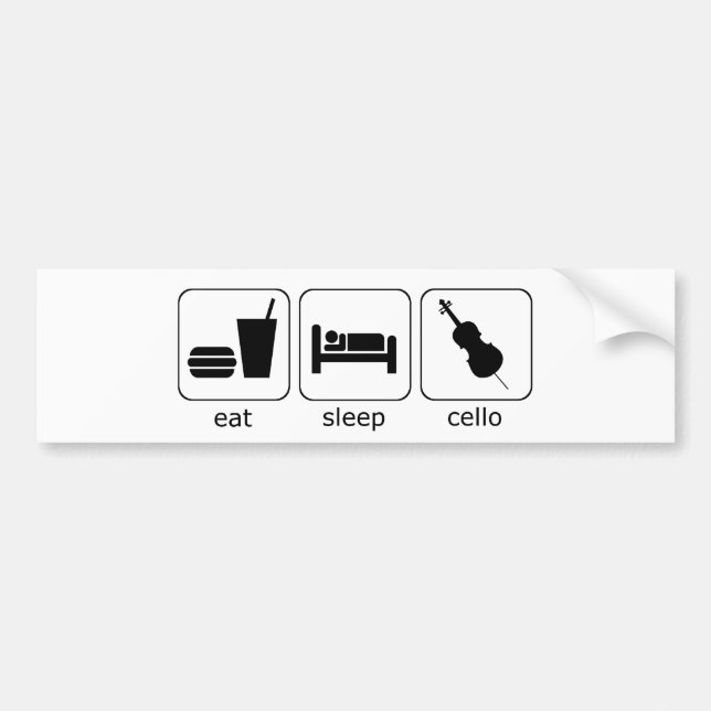 eat sleep cello bumper sticker (Front)