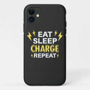 Eat sleep charge repeat Case-Mate iPhone case