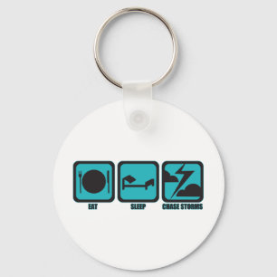 Eat Sleep Chase Storms Key Ring