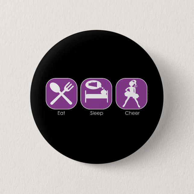Eat Sleep Cheer 6 Cm Round Badge (Front)