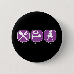 Eat Sleep Cheer 6 Cm Round Badge