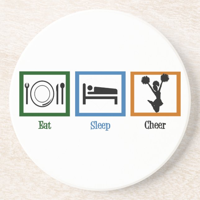 Eat Sleep Cheer Coaster (Front)