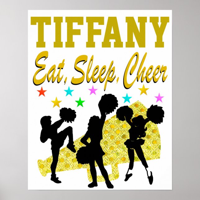 EAT, SLEEP, CHEER PERSONALIZED CHEERLEADING POSTER (Front)