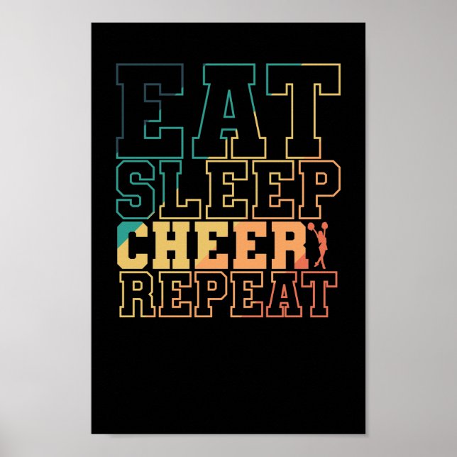 Eat Sleep Cheer Repeat Cheerleader Sport turnen Poster (Front)