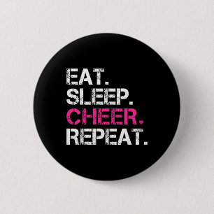 Eat Sleep Cheer Repeat Cheerleading Cheerleader Gi 6 Cm Round Badge