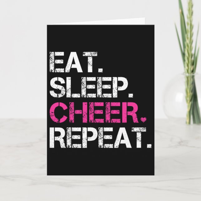 Eat Sleep Cheer Repeat Cheerleading Cheerleader Gi Card (Front)