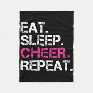 Eat Sleep Cheer Repeat Cheerleading Cheerleader Gi Fleece Blanket