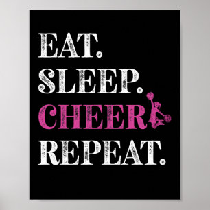 Eat Sleep Cheer Repeat Cheerleading Cheerleader Poster