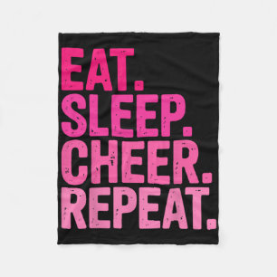 Eat Sleep Cheer Repeat Cheerleading For Girls Coac Fleece Blanket