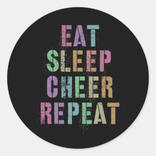 Eat Sleep Cheer Repeat Cheerleading Team Cheerlead Classic Round Sticker